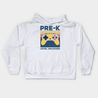 Kids Pre-K Level Unlocked Back To School Video Gamer Kids Hoodie